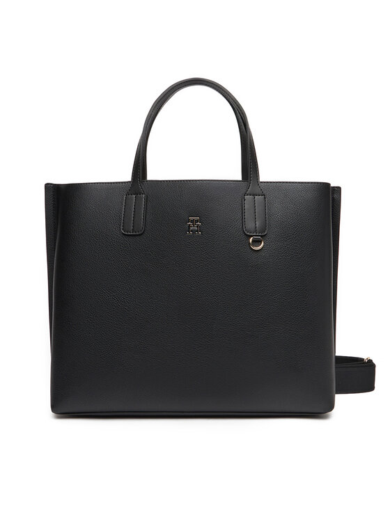 Geantă Tommy Hilfiger Th Distinct Satchel AW0AW17463 Negru