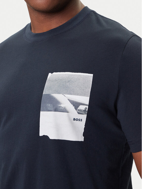 BOSS BOSS T-särk Te_Container 50546920 Tumesinine Regular Fit