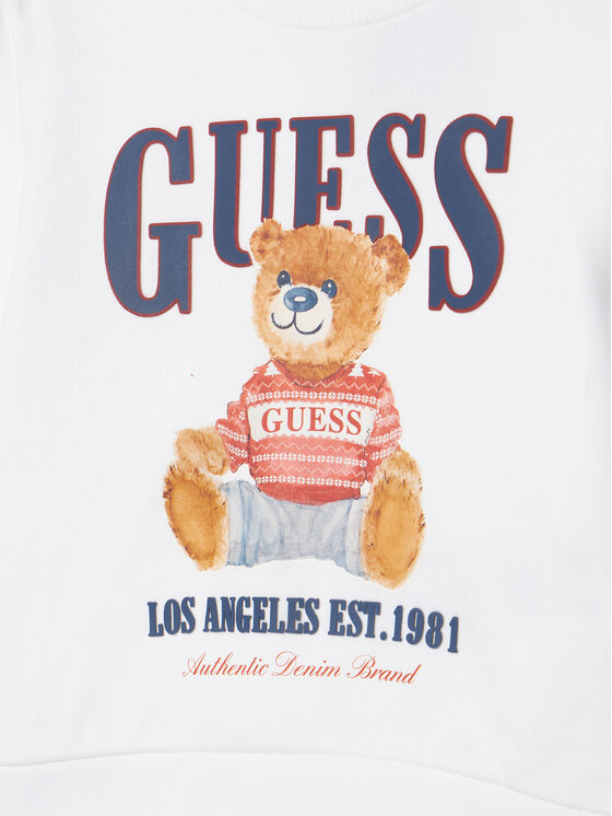 Guess Guess Komplet bluza i spodnie materiałowe I5BG01 KAD74 Biały Regular Fit