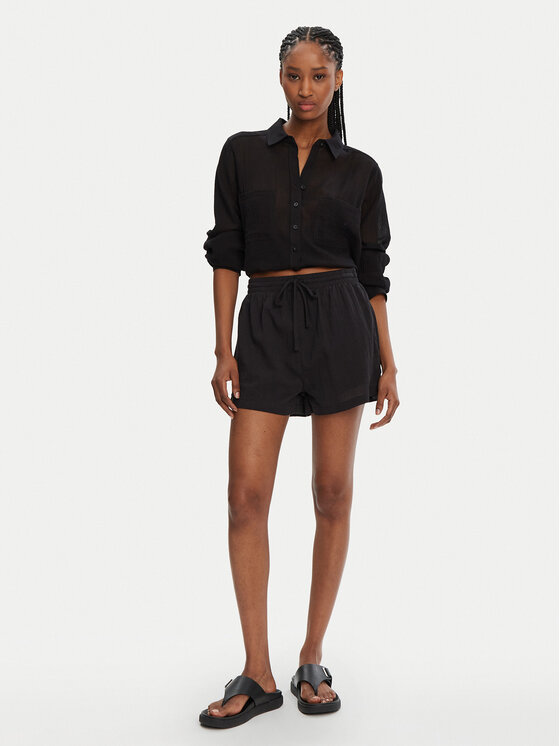 Seafolly Seafolly Kratke hlače Crinkle 55429-SH Crna Regular Fit