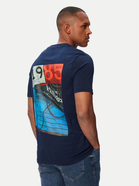 Tommy Hilfiger Tricou Nautical MW0MW44258 Bleumarin Regular Fit