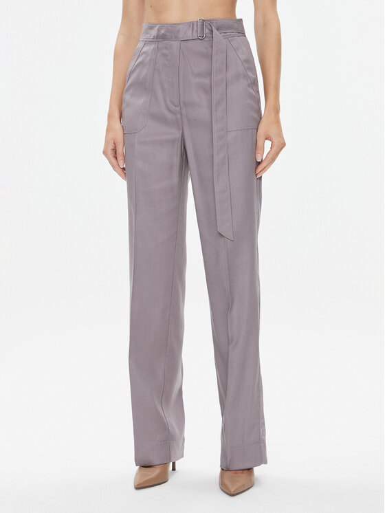 Calvin Klein Calvin Klein Spodnie materiałowe K20K205687 Szary Regular Fit