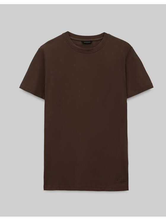 Borgio Borgio T-Shirt covo Brązowy Slim Fit