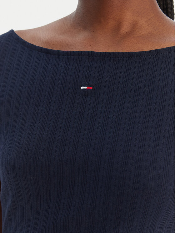 Tommy Jeans Tommy Jeans T-särk Lettuce Edge DW0DW22460 Tumesinine Slim Fit