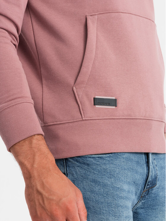 Ombre Ombre Mikina OM-SSBN-0161 Růžová Regular Fit