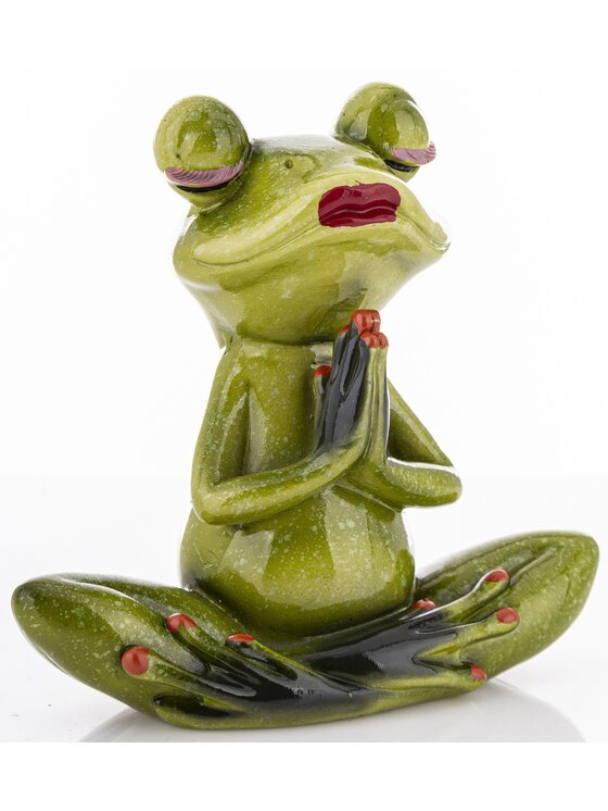 MIAhome MIAhome Figurka żaba joginka 14,5x15,5x7 cm Zielony