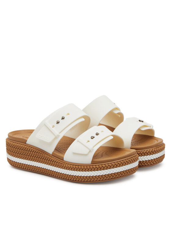 Crocs Klapki Brooklyn Woven Buckle 209978 Biały | Modivo.pl