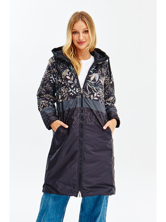 NAOKO NAOKO Zimní kabát Moss Garden Černá Regular Fit