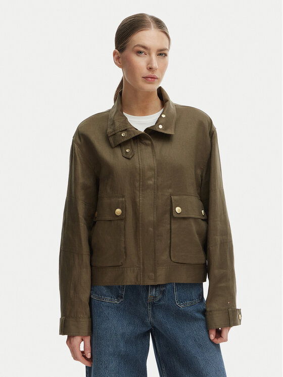 Tommy Hilfiger Tommy Hilfiger Átmeneti kabát WW0WW48616 Zöld Relaxed Fit