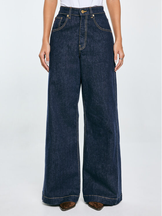 BIG STAR BIG STAR Jeansy BARB Granatowy Wide Fit