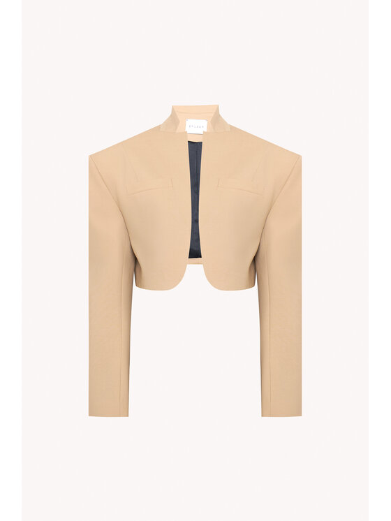 Epuzer Epuzer Marynarka Dune wool cropped Beżowy Standard Fit
