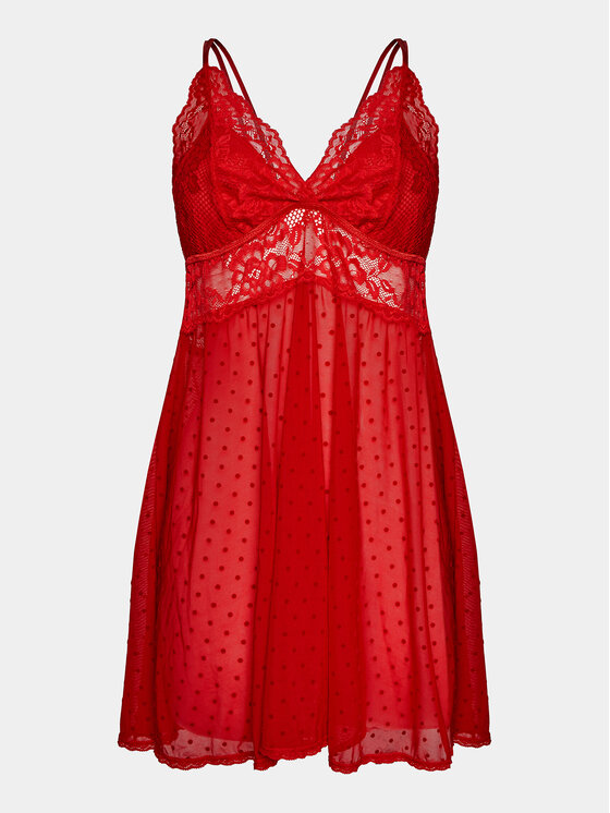 Hunkemöller Hunkemöller Hálóing 173763 Piros Feminine Fit