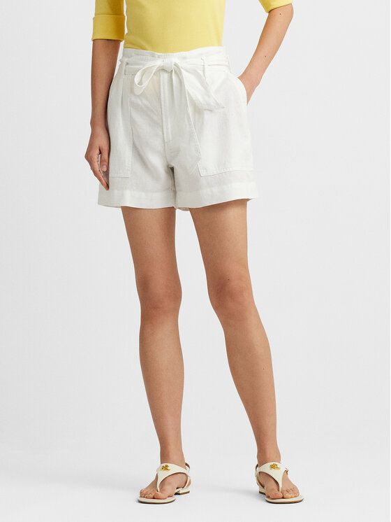 LAUREN RALPH LAUREN Lauren Ralph Lauren Šortky z materiálu 200862093001 Bílá Relaxed Fit