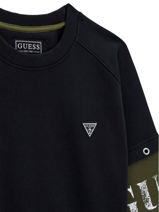Guess Guess Majica dugih rukava L6BQ06 K5921 Crna Regular Fit