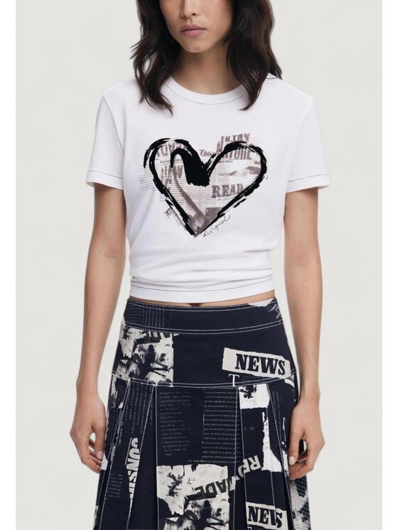 Desigual Desigual T-Shirt TS_LETTER CORE Λευκό Core Fit