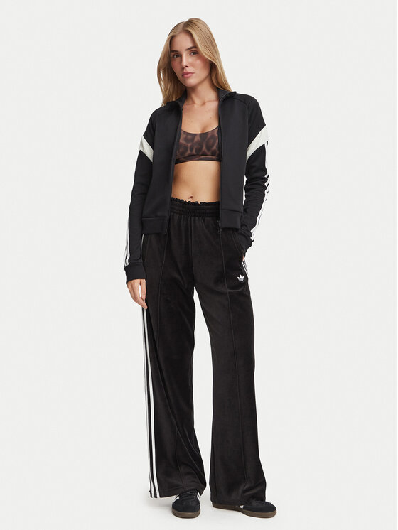 adidas adidas Donji dio trenerke Velour LG4295 Crna Loose Fit