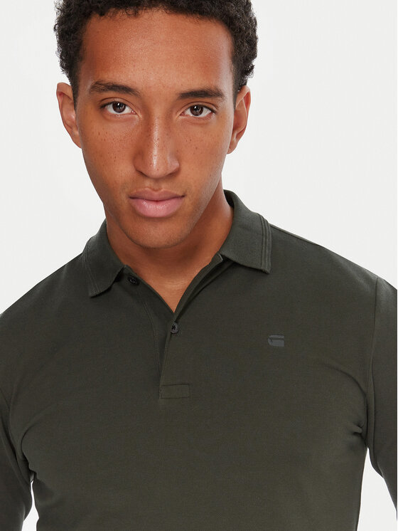 G-Star Raw G-Star Raw Тениска с яка и копчета Dunda D27683-5864 Сив Slim Fit