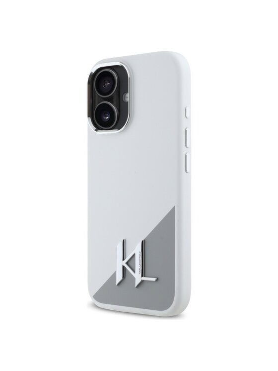 Etui na telefon KARL LAGERFELD, Białe, Silicone Initial Metal Logo