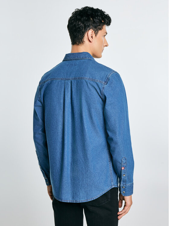 BIG STAR BIG STAR Koszula jeansowa WESTERN SHIRT Niebieski Basic Fit