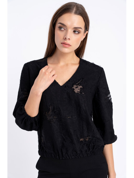 CLICK CLICK Blúzka 10-6947 Čierna Loose Fit