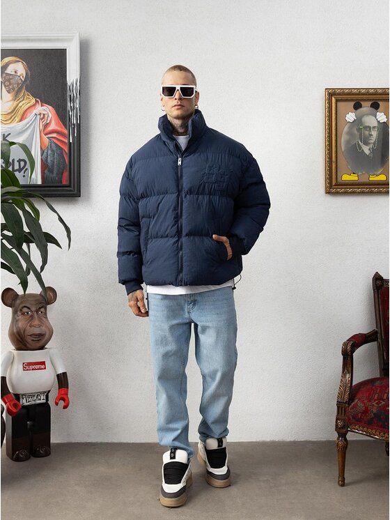 Jigga Wear Jigga Wear Kurtka puchowa Kurtka Puchowa Męska Granatowa Jigga Wear Star XL Granatowy Regular Fit