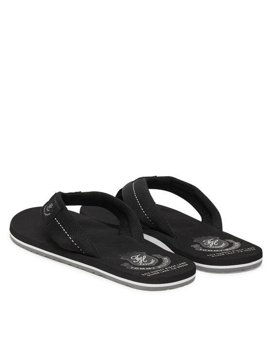 Tommy Hilfiger Tommy Hilfiger Žabky Patch Hilfiger Beach Sandal FM0FM05804 Čierna