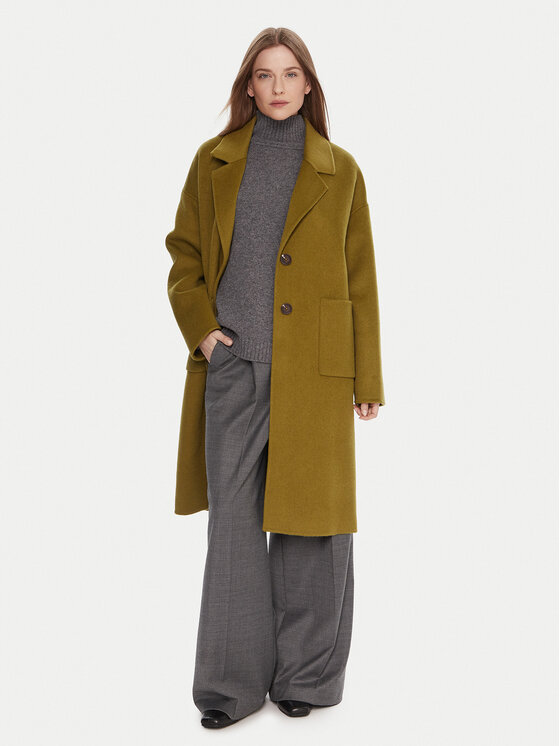 United Colors Of Benetton United Colors Of Benetton Вълнено палто 28F7DN082 Зелен Regular Fit