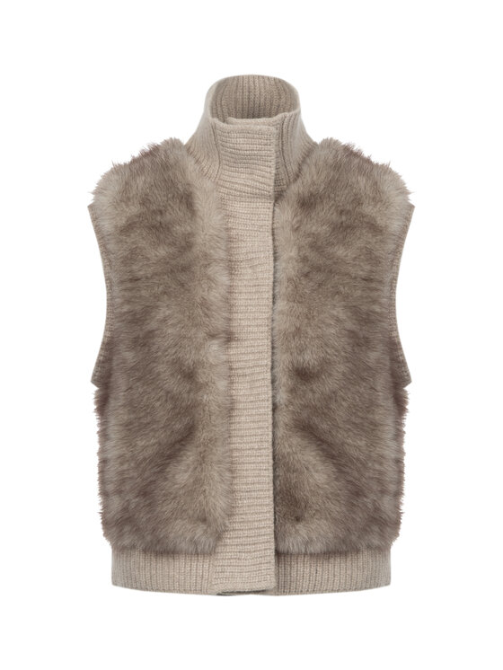 Deni Cler Milano Deni Cler Milano Kamizelka T-DC-4060-F5-90-12-1 Beżowy Regular Fit