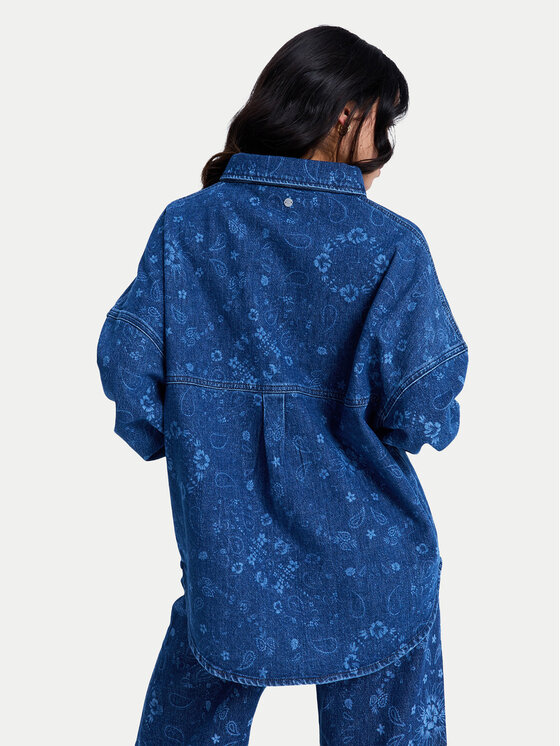 Roxy Roxy Jeanshemd Kick Back Washed ERJWT03750 Blau Relaxed Fit