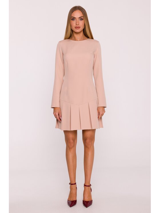 Made of Emotion Made of Emotion Sukienka wieczorowa M872 Beżowy Modern Slim Fit
