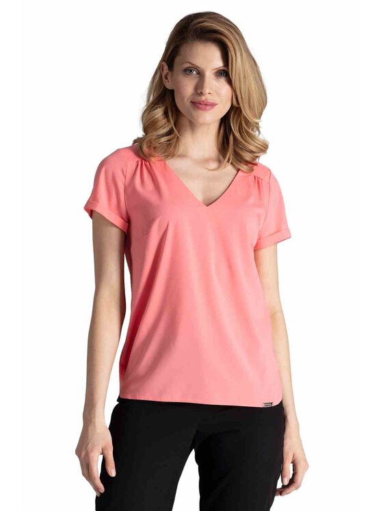 FIGL FIGL Bluzka M665 Różowy Regular Fit