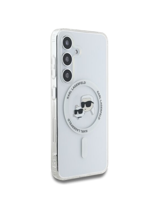 KARL LAGERFELD KARL LAGERFELD Etui na telefon Button Karl & Choupette Heads Printed Logo Biały