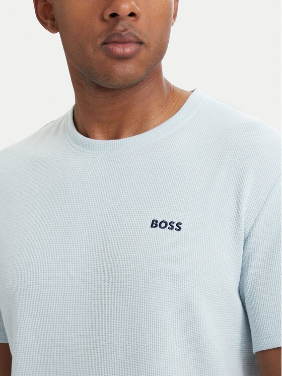 BOSS BOSS Marškinėliai Waffle 50535891 Šviesiai mėlyna Regular Fit