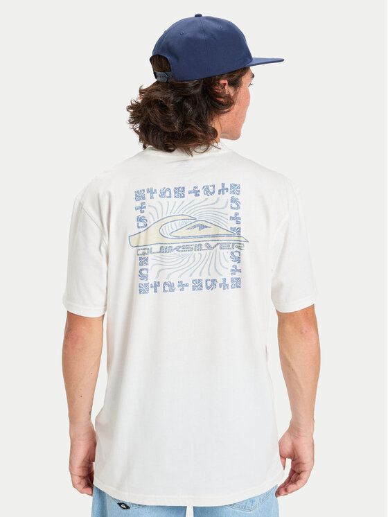 Quiksilver Quiksilver Póló Evo Border Lines EQYZT08191 Fehér Regular Fit