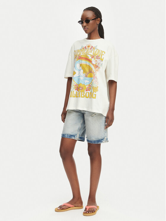 Billabong Billabong T-shirt Summer Of Love EBJZT00592 Bianco Loose Fit