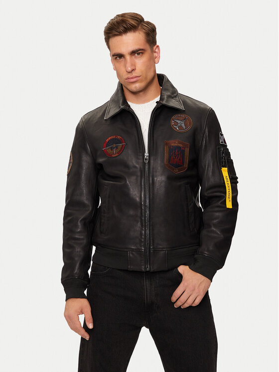 Milestone Milestone Lederjacke Maverick 431041 20860 Schwarz Regular Fit