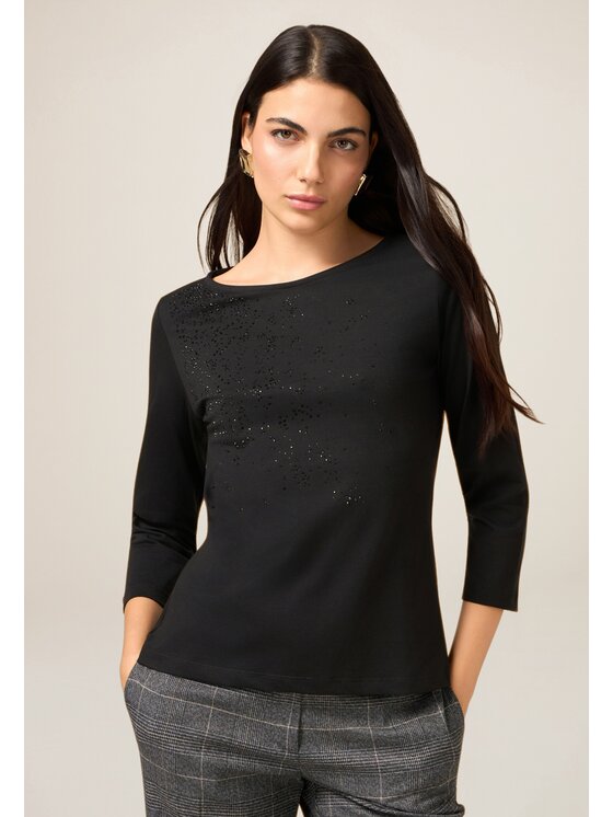 Oltre Oltre T-shirt G056J004605N033 Nero Regular Fit