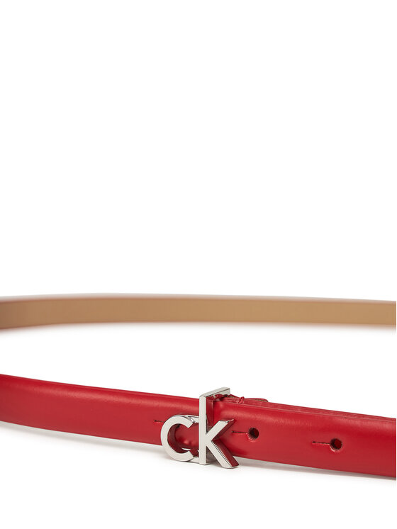 Calvin Klein Calvin Klein Pasek Damski Ck Buckle Skinny Belt 1.5 K60K612932 Czerwony