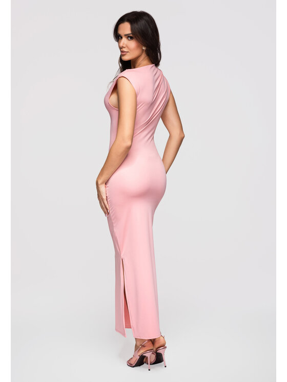 Ombre Ombre Sukienka wieczorowa LA-OM-DLR371 Różowy Slim Fit