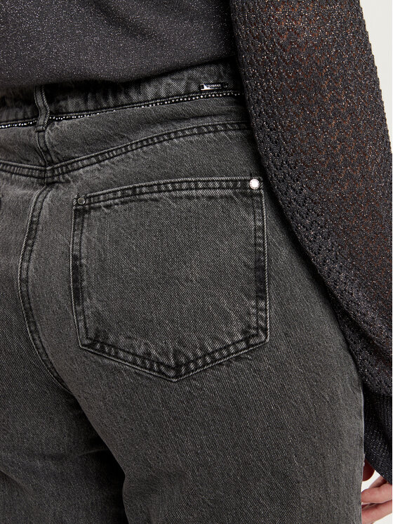 Morgan Morgan Jeansy 242-PSTRASS Szary Mom Fit