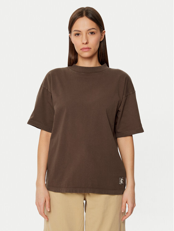 Champion T-Shirt 117449 Καφέ Loose Fit