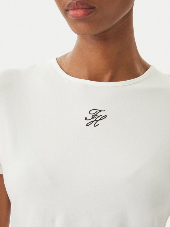 Tommy Hilfiger Tommy Hilfiger T-Shirt WW0WW48710 Creme Slim Fit