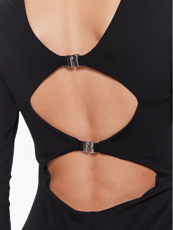 ROTATE ROTATE Ежедневна рокля Jersey Cut-Out RT2318 Черен Slim Fit