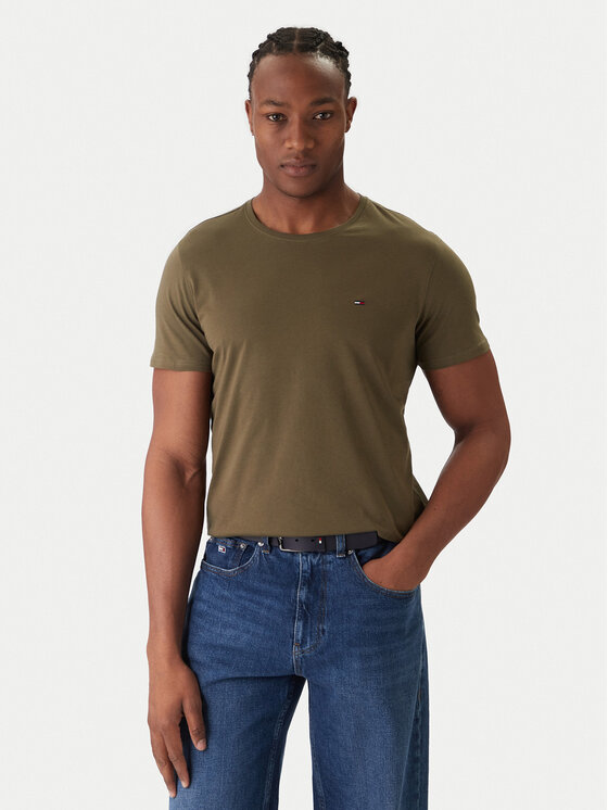 Tommy Jeans Tommy Jeans Tricou DM0DM04411 Verde Slim Fit