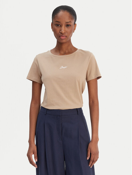 BOSS BOSS Футболка Elove 50554696 Бежевий Regular Fit