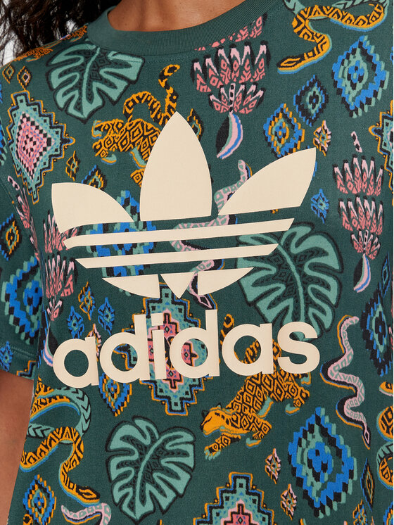 adidas adidas T-särk FARM Rio Trefoil IW0795 Roheline Loose Fit