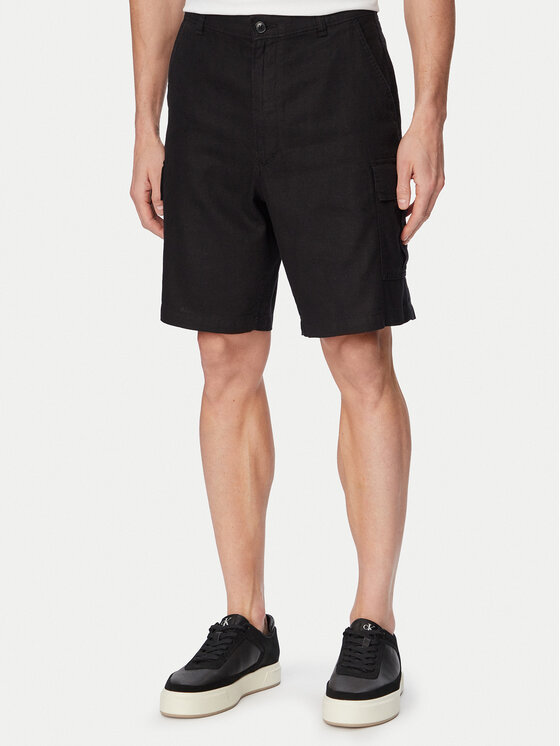 Calvin Klein Jeans Calvin Klein Jeans Stoffshorts LV04RF610G Schwarz Regular Fit