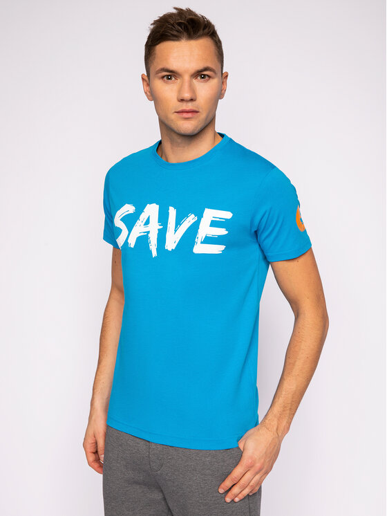 Save The Duck T-Shirt DT401M JESYX Niebieski Regular Fit