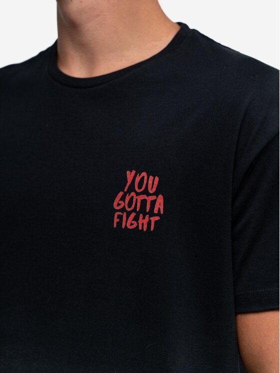 MyStars MyStars T-Shirt Koszulka Z Krótkim Rękawem Męska Czarna MyStars Fight XXL Czarny Regular Fit
