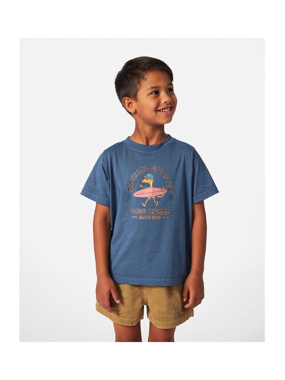 Rip Curl Rip Curl T-Shirt Grom Energy Lizard Tee - Boy Granatowy Standard Fit